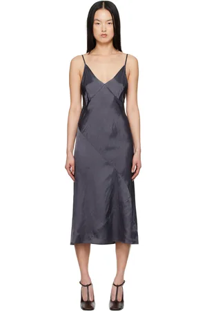 DRIES VAN NOTEN Robe midi mauve en satin
