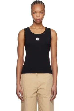 Kenzo Débardeur noir en jersey côtelé - BOKE FLOWER 2.0