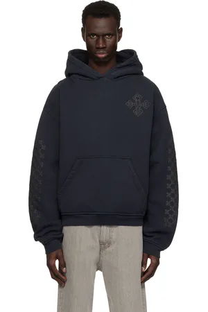 Rhude Pull à capuche noir à logos Cross