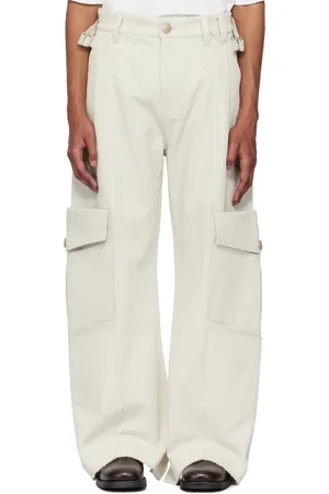 NULLUS Pantalon cargo blanc cassé à huit poches