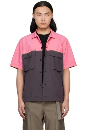 SACAI Chemise teinte en plongée rose et gris