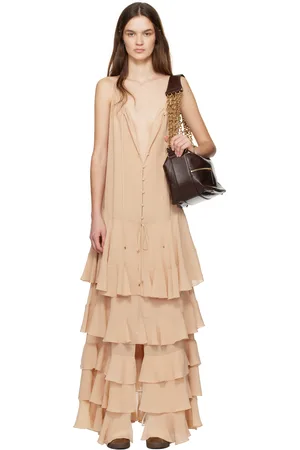 Chloé Robe longue étagée beige