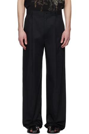 DRIES VAN NOTEN Pantalon noir à plis