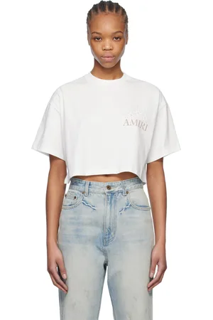 AMIRI T-shirt écourté blanc à logos Starburst