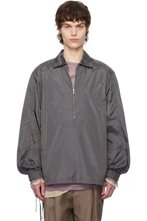 DRIES VAN NOTEN Chemise grise à demi-glissière