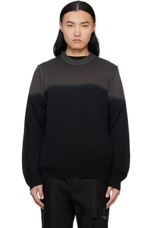SACAI Pull teint en plongée noir et gris en tricot