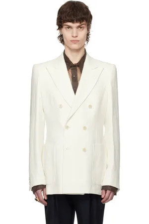 DRIES VAN NOTEN Veston blanc en lin