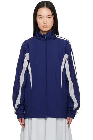 Y-3 Coquille bleue en nylon à trois rayures