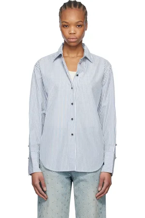 RAG&BONE Chemise Eve bleu et blanc à rayures