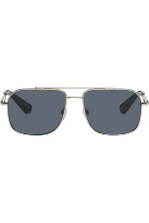 Burberry Lunettes de soleil argentées en métal à logo
