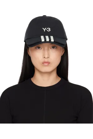 Y-3 Casquette noire à rayures emblématique