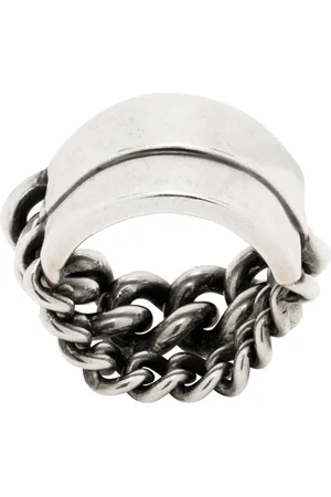 ANN DEMEULEMEESTER Bague étagée Ize argentée en chaine