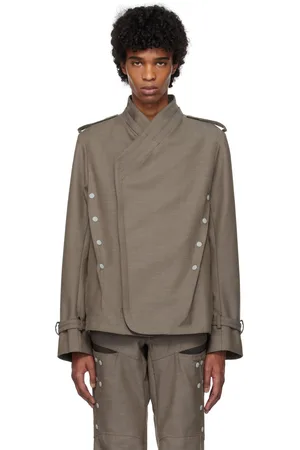 Kiko Kostadinov Blouson brun à boutons-pression - Inex