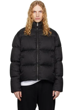 VERSACE Blouson matelassé léger noir rembourré en duvet à motif Barocco