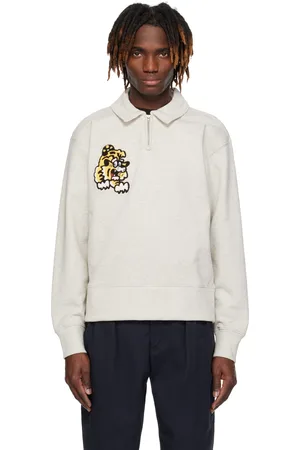 Kenzo Pull molletonné gris à appliqué graphique brodé édition VERDY