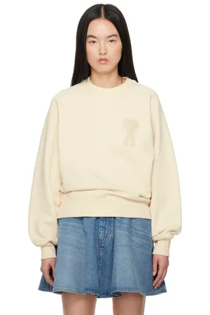 Ami Pull molletonné blanc cassé à appliqué à logo Ami de cœur