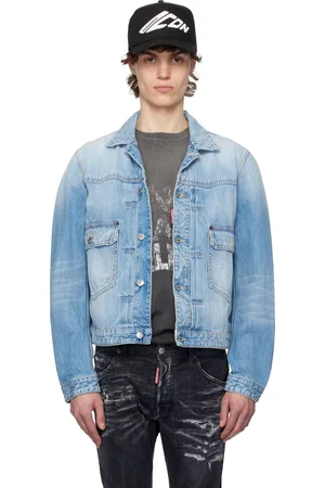 Dsquared2 Blouson droit bleu en denim