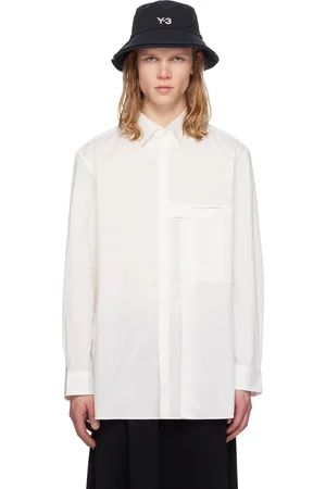 Y-3 Chemise blanche à poche et à plis