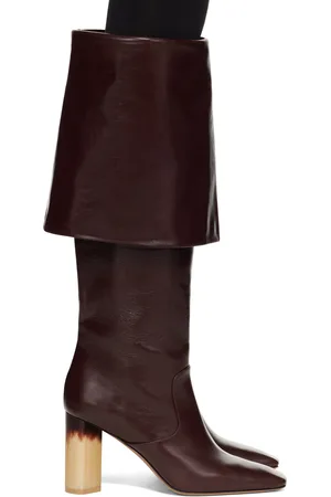 Chloé Bottes hautes Georgia bourgogne à talon bottier