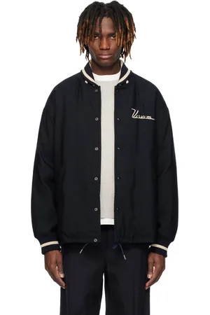 VISVIM Blouson aviateur Hobbs bleu marine en laine rembourré en duvet