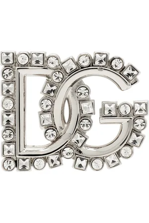 Dolce & Gabbana Broche argentée à logo DG