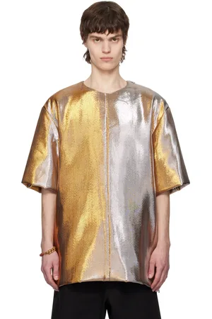 DRIES VAN NOTEN T-shirt rembourré doré et argenté