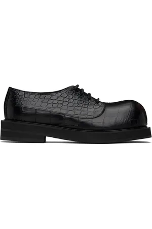 No Idea Derbys noirs en cuir gaufré façon croco - Big Foot