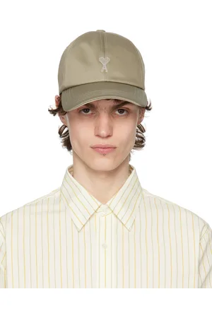 Ami Casquette taupe en coton à logo Ami de cœur brodé