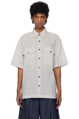 DRIES VAN NOTEN Chemise grise à rayures