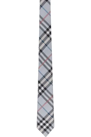 Burberry Cravate bleue en soie à carreaux