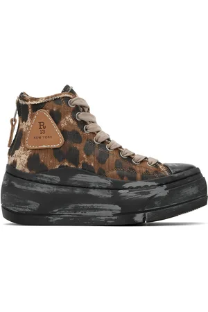 R13 Baskets montantes Kurt brun et noir