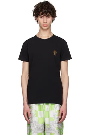 VERSACE Ensemble de deux t-shirts noirs à logo Medusa