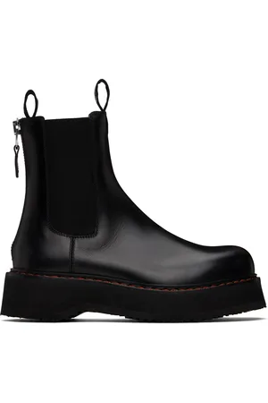 R13 Bottes chelsea noires à semelle crantée