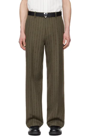 Burberry Pantalon façon costume brun et rouge