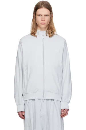Y-3 Blouson de survêtement gris à trois rayures