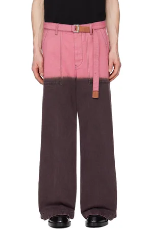 SACAI Pantalon mauve et rose teint en plongée