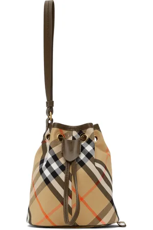 Burberry Pochette beige à cordon coulissant et à carreaux - Classics
