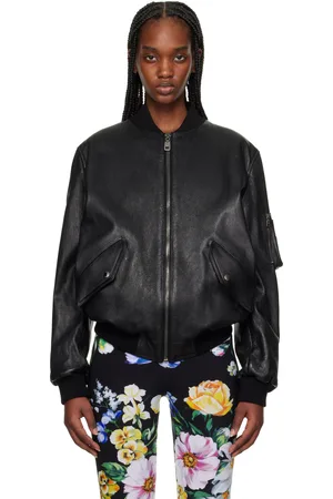 Dolce & Gabbana Blouson aviateur noir en cuir nappa
