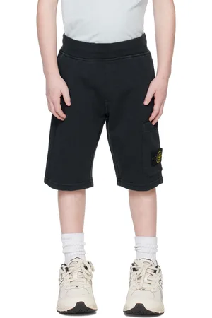 Stone Island Enfant | Short bleu marine à écusson à logo
