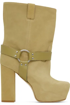 R13 Bottes à talon bottier kaki à harnais Sid