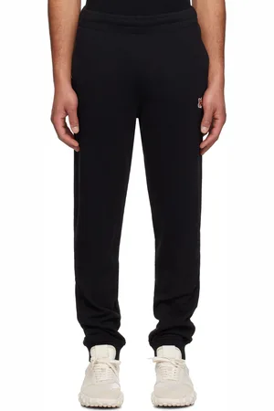 Maison Kitsuné Pantalon de survêtement décontracté noir à logo de renard