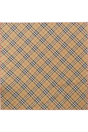 Burberry Foulard beige en soie à carreaux