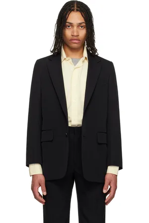 Auralee Veston noir en gabardine légère de laine - Max