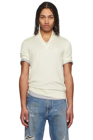 Dolce & Gabbana Polo blanc cassé en soie à logo brodé
