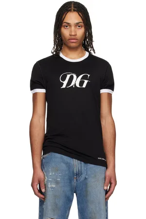 Dolce & Gabbana T-shirt noir en coton à logo DG imprimé