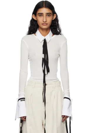 ANN DEMEULEMEESTER T-shirt à manches longues Fiene blanc