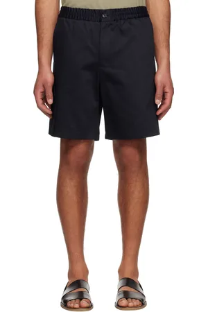 Ami Short bleu marine en coton à taille élastique