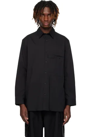 Y-3 Chemise noire à plis et à poche
