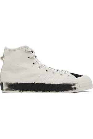 Y-3 Baskets montantes Nizza blanc cassé et noir