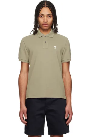 Ami Polo brun clair en coton à logo Ami de cœur